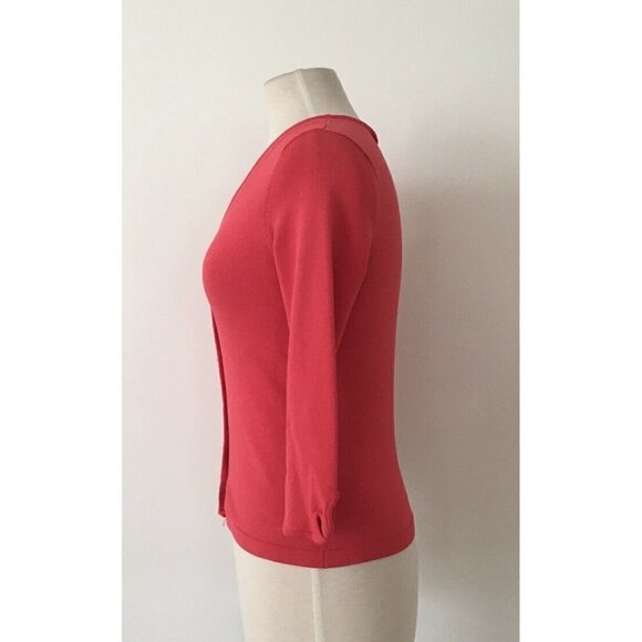 Ann Taylor Petites Salmon Button Up Blouse Sweater Size XSP - Picture 2 of 6